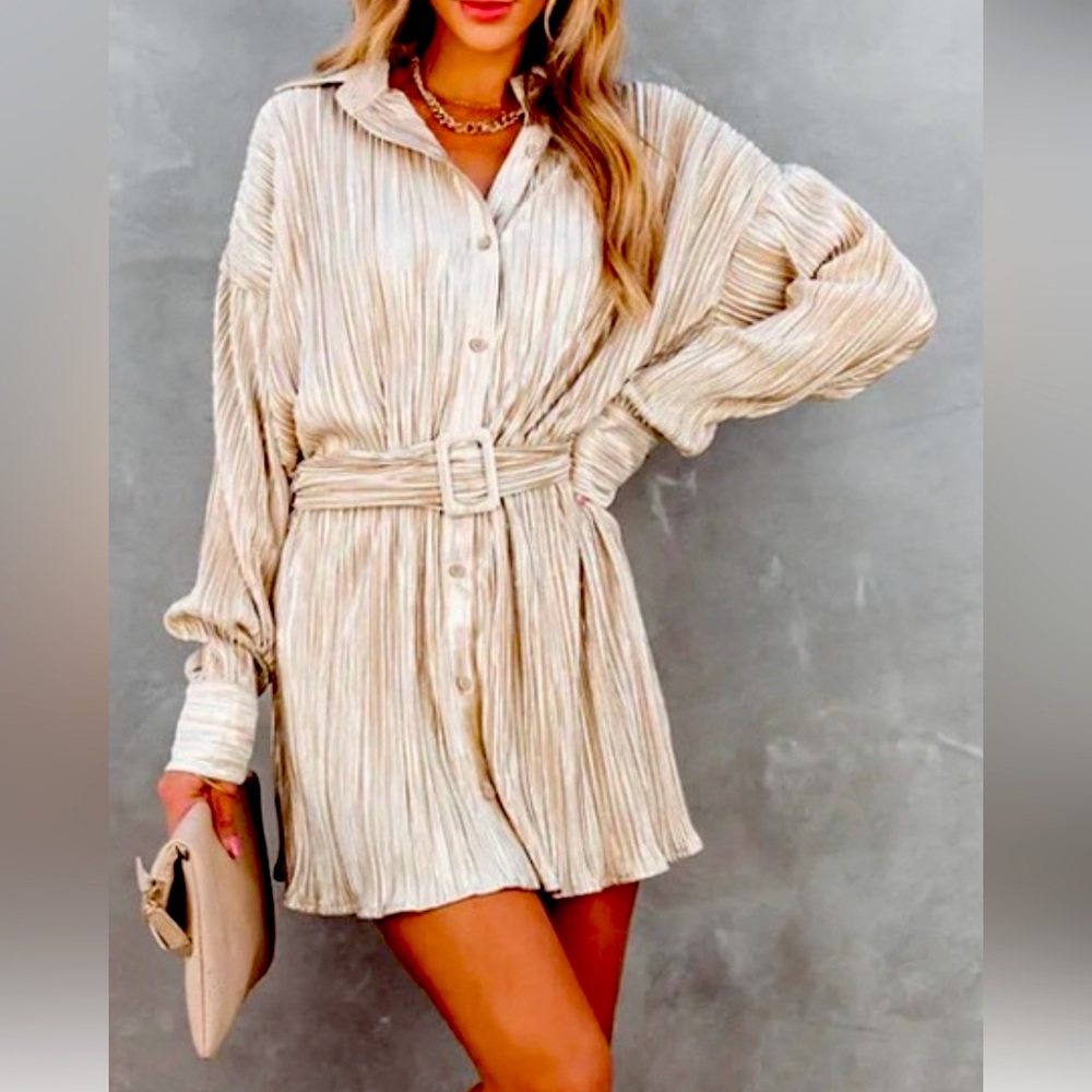 Les Lis Gold Shirt Dress